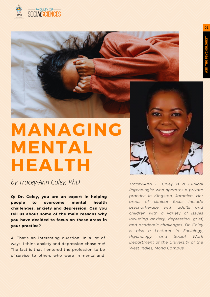 Managing Mental Health by Dr Tracey-Ann Coley. 