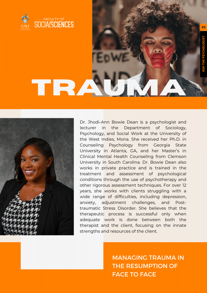 Front page of the Trauma article by Dr Jodie Bowie Dean