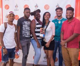 Students posing for photo at FSS event