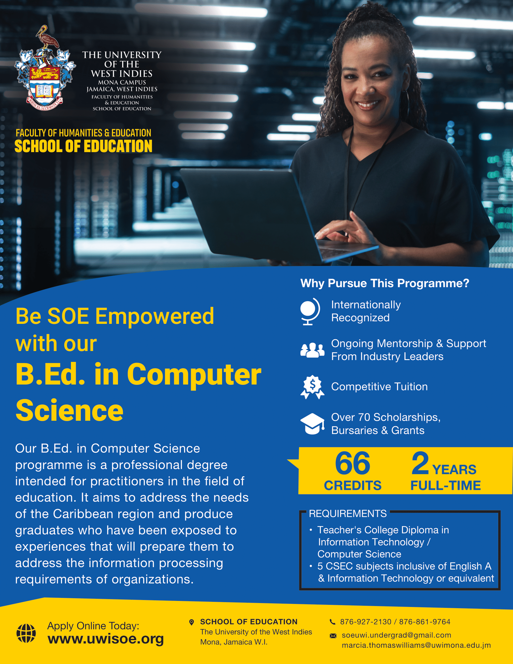 B.Ed Comp Sci - UWI SOE - Flyer