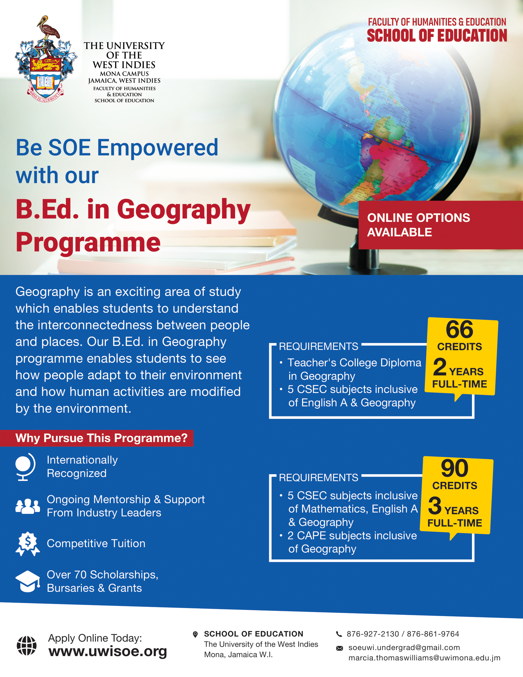 B.Ed Geography - UWI SOE - Flyer