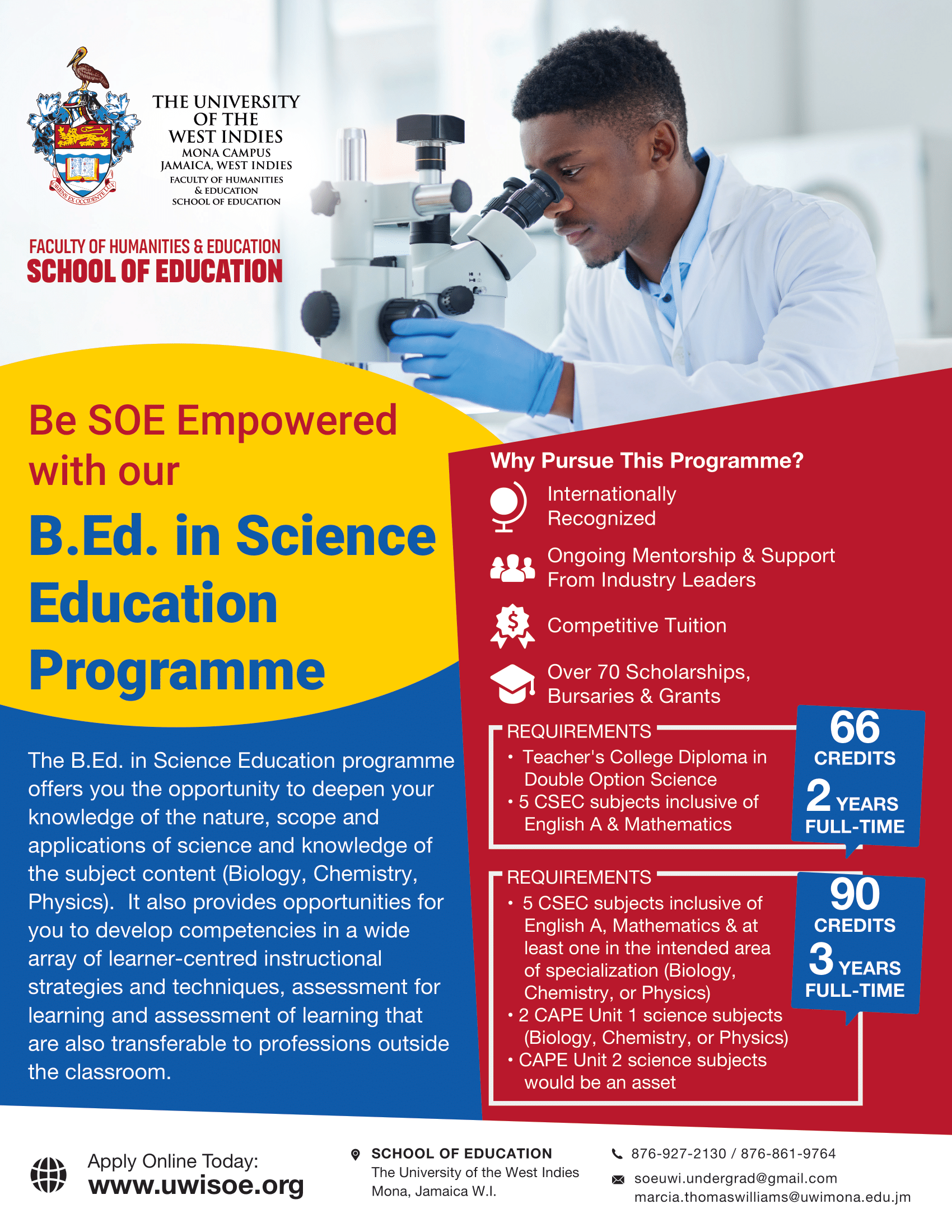 B.Ed Science - UWI SOE - Flyer