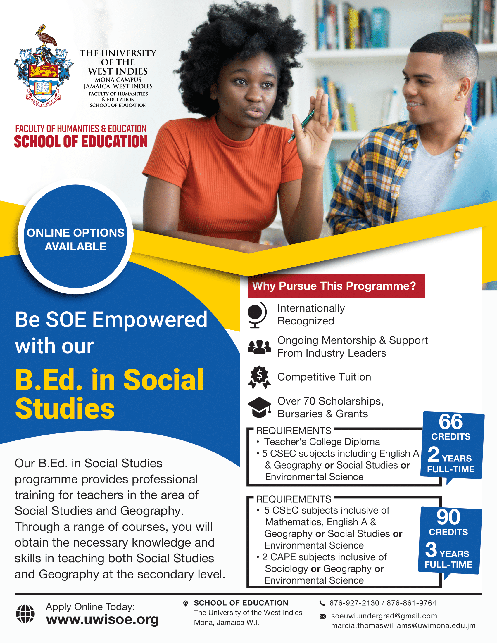 B.Ed Social - UWI SOE - Flyer