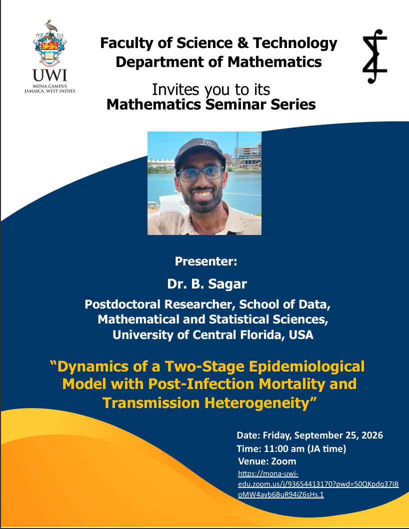 Mathematics Seminar Series - Dr. B. Sagar